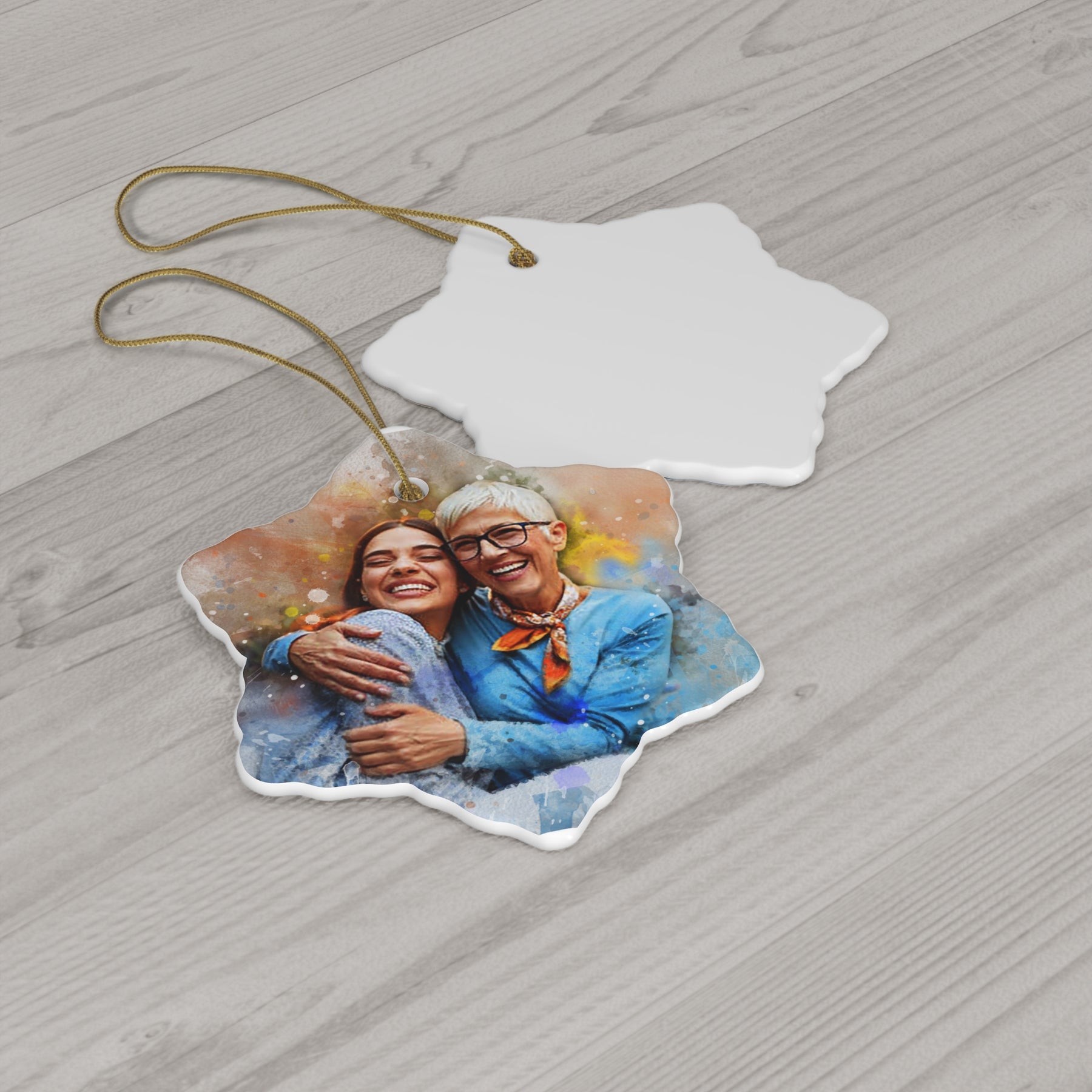 Custom Portrait on Ceramic Ornament in 3 Shapes