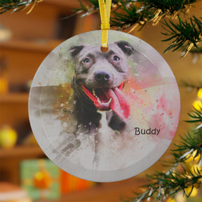 Custom Portrait Glass Ornament