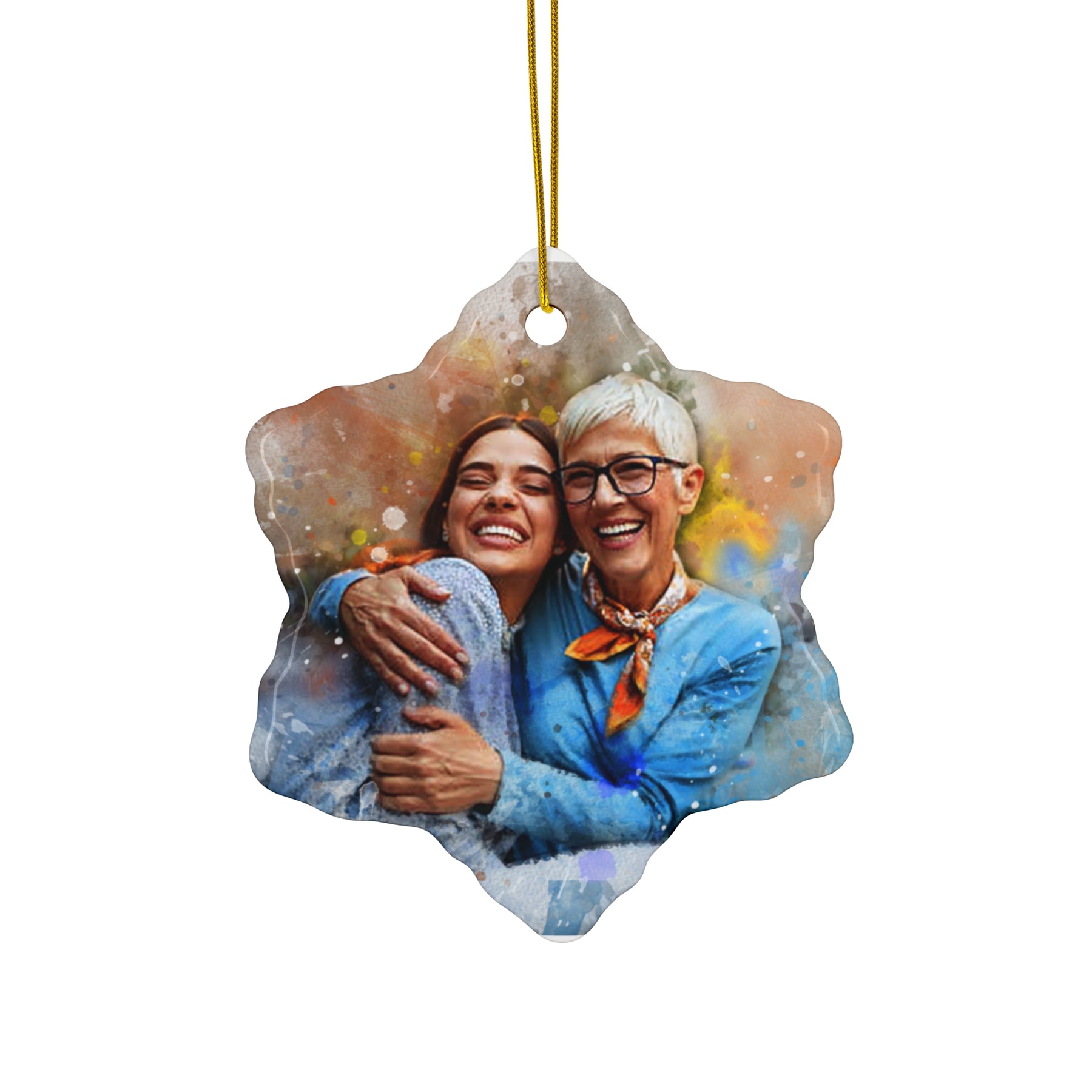 Custom Portrait on Ceramic Ornament in 3 Shapes