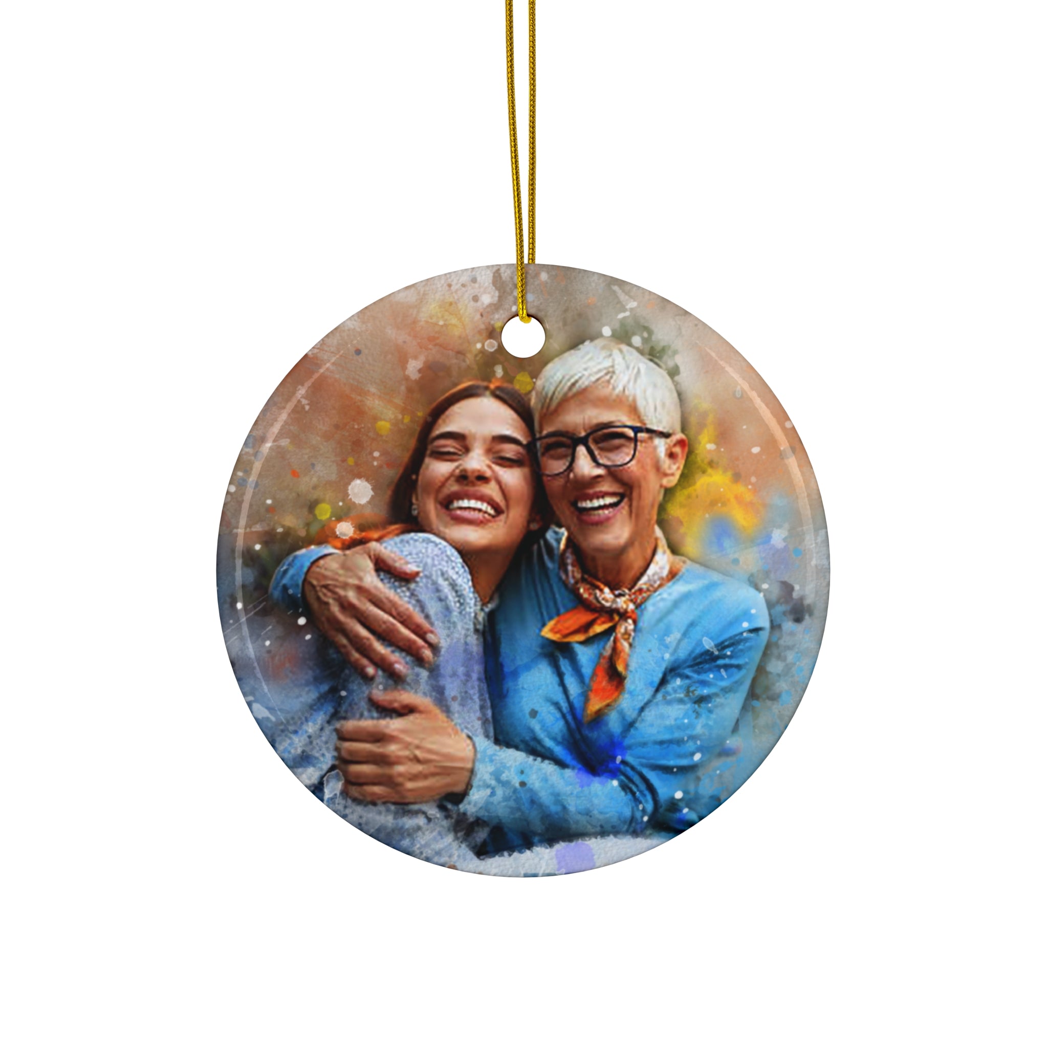 Custom Portrait on Ceramic Ornament in 3 Shapes