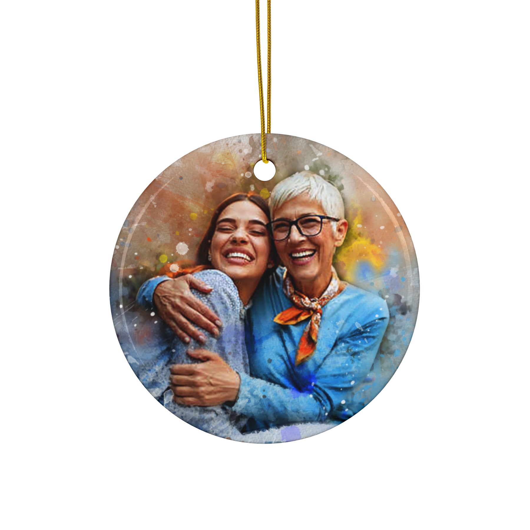 Custom Portrait on Ceramic Ornament in 3 Shapes