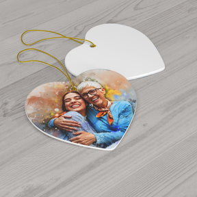 Custom Portrait on Ceramic Ornament in 3 Shapes