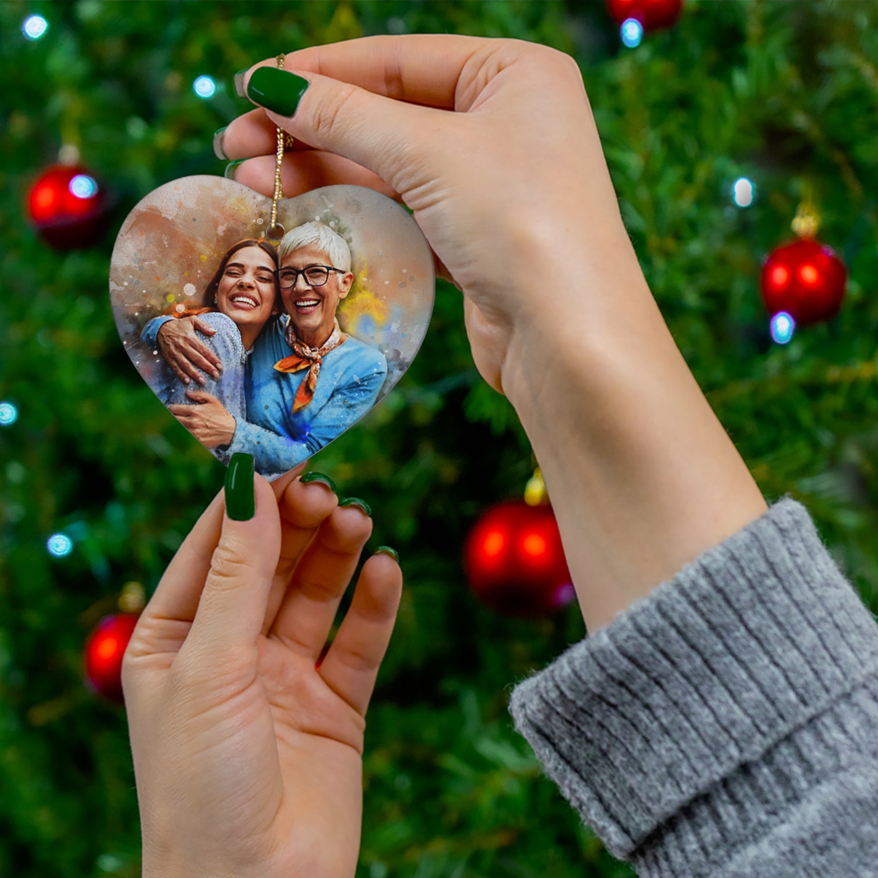 Custom Portrait on Ceramic Ornament in 3 Shapes