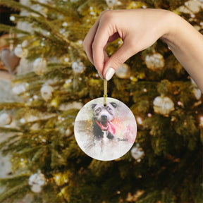 Custom Portrait Glass Ornament