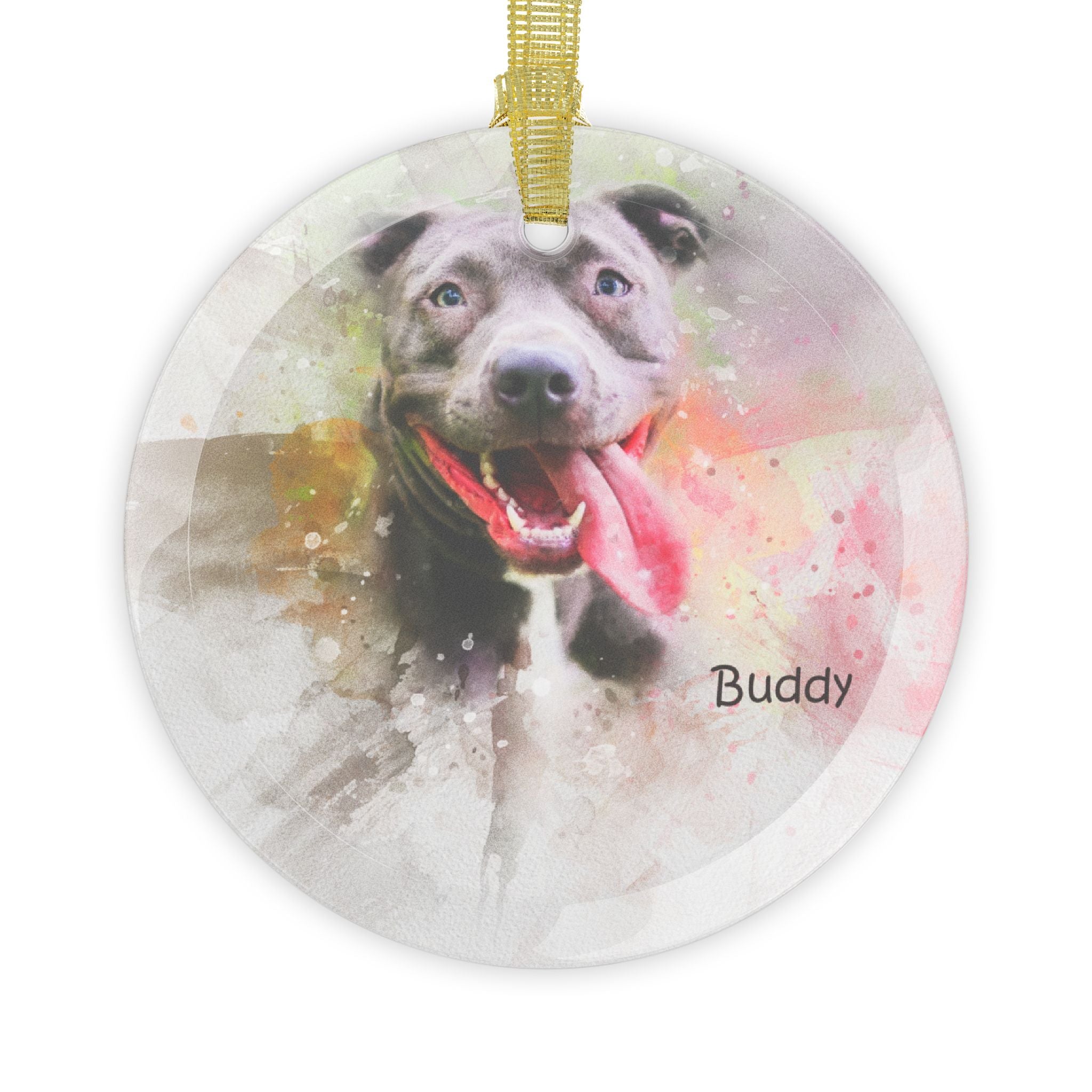 Custom Portrait Glass Ornament