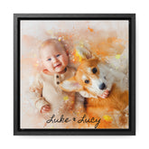 Custom Portrait on Canvas, Square Frame